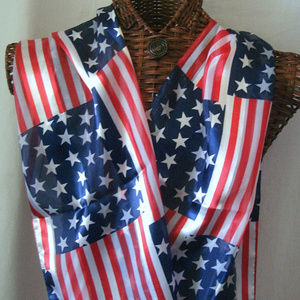 American Flag Scarf New 13"x60" USA Large Print